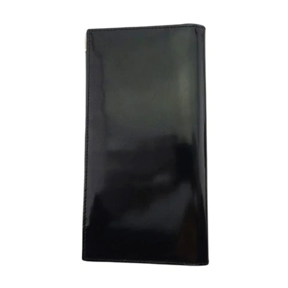 GUCCI Long Billfold Square Plate Enamel Leather Authentic Used - Picture 2 of 9